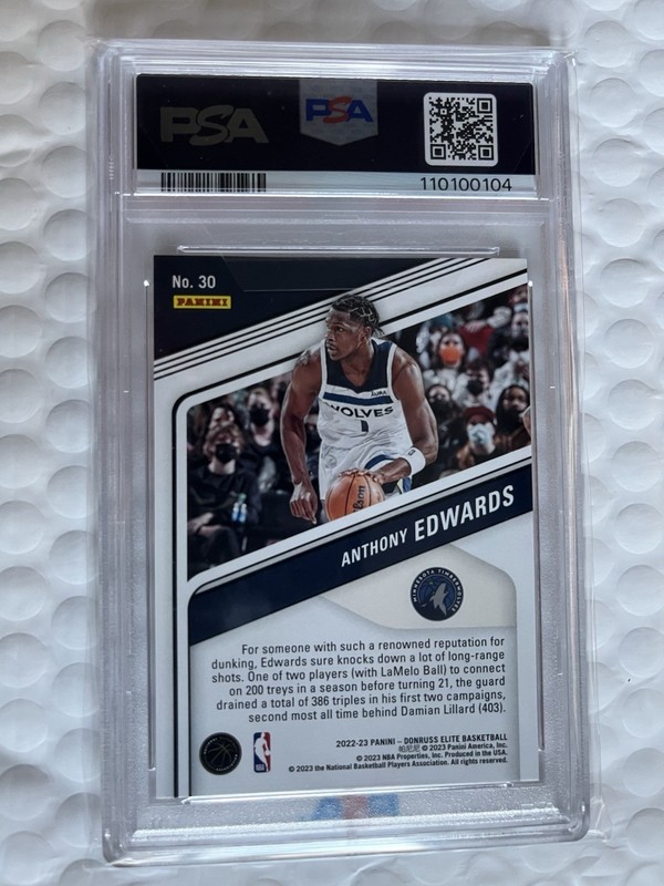 2020 Elite Asia Hyper Red #30 Anthony Edwards PSA 8  /88 view 2