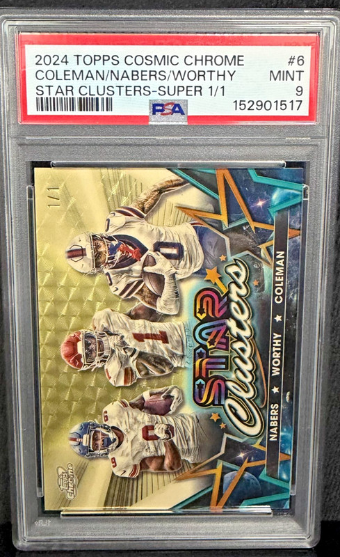 2024 Topps Cosmic Chrome Star Clusters Worthy/Coleman/Nabers Superfractor 1/1