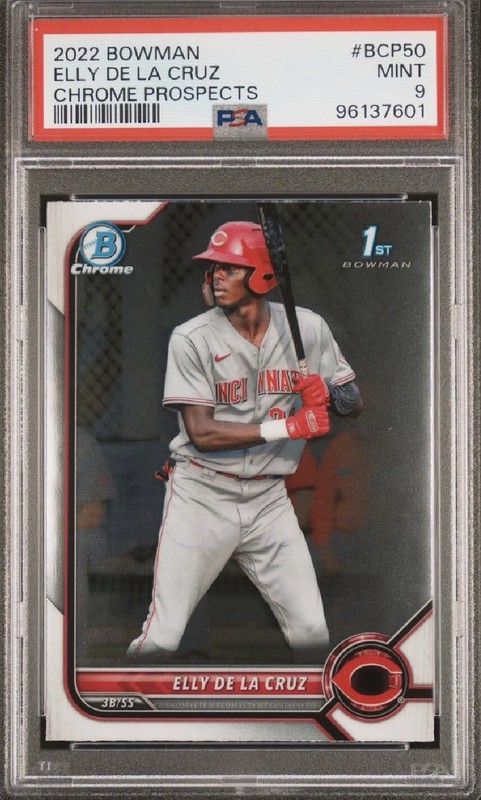 ELLY DE LA CRUZ 2022 Bowman Chrome Prospects 1st #BCP50 RC PSA 9 96137601