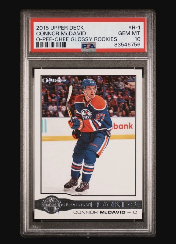 2015 UPPER DECK CONNOR MCDAVID O-PEE-CHEE GLOSSY ROOKIES R-1 RC PSA 10