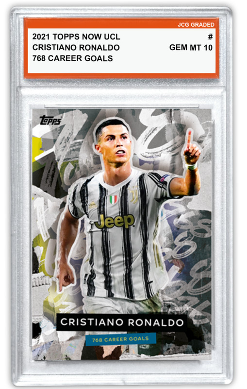 Christiano Ronaldo 2021 Topps Now UCL 765 Career Goals Graded Gem Mint 10