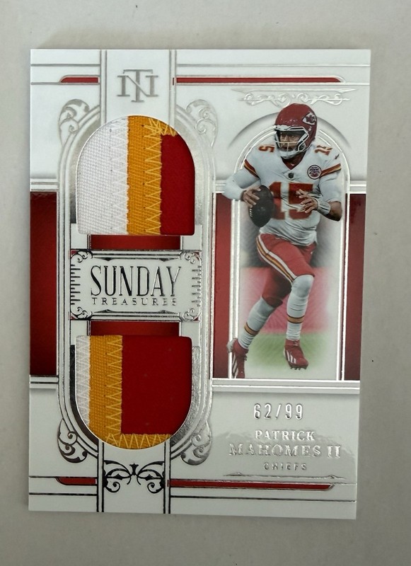 2025 Panini National Treasures - Sunday Treasures Patrick Mahomes II #ST-PMS /99