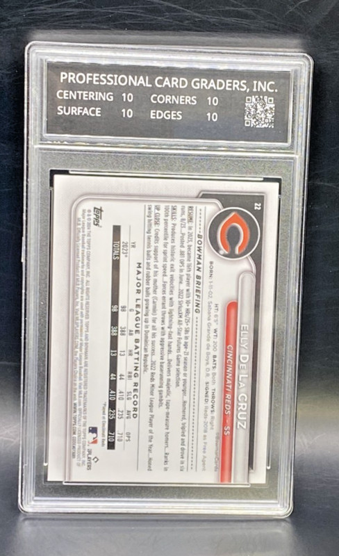 2024 Bowman #22 Elly De La Cruz RC Rookie PCG 10 Gem Mint REDS GRADED view 2