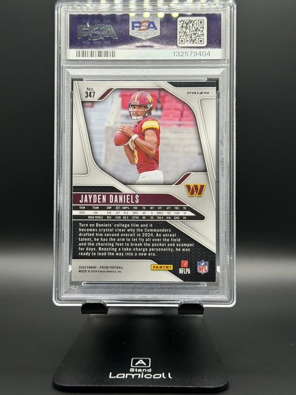 2024 Jayden Daniels Panini Prizm Purple Pulsar Prizm RC... PSA 10 Gem Mint view 2