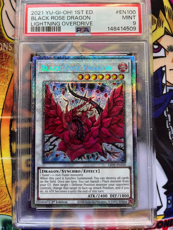 2021 YU-GI-OH! LIOV-LIGHTNING OVERDRIVE 1ST EDITION BLACK ROSE DRAGON PSA 9