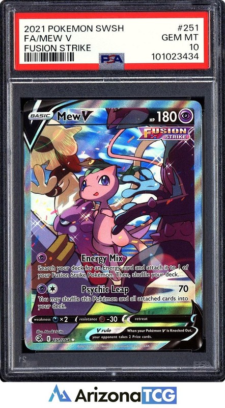 Pokemon 2021 Mew V 251/264 Full Art Fusion Strike GEM MINT PSA 10