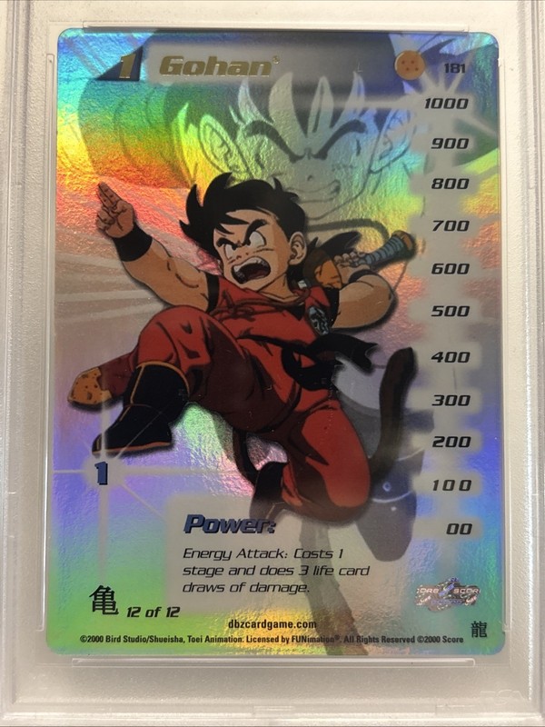*POP 1* 2000 Score Limited Dragon Ball Z DBZ CCG TCG Gohan #181 Hi-Tech NM PSA 7