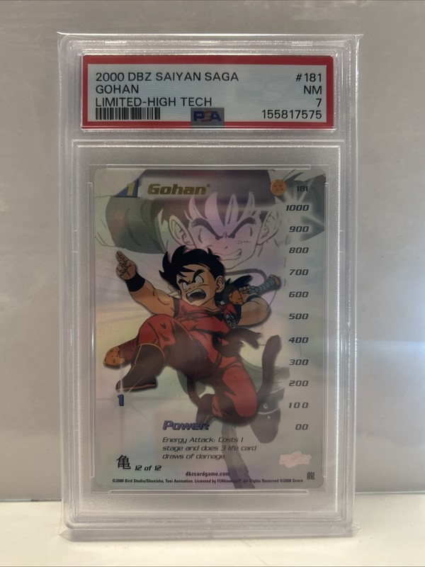 *POP 1* 2000 Score Limited Dragon Ball Z DBZ CCG TCG Gohan #181 Hi-Tech NM PSA 7 view 2