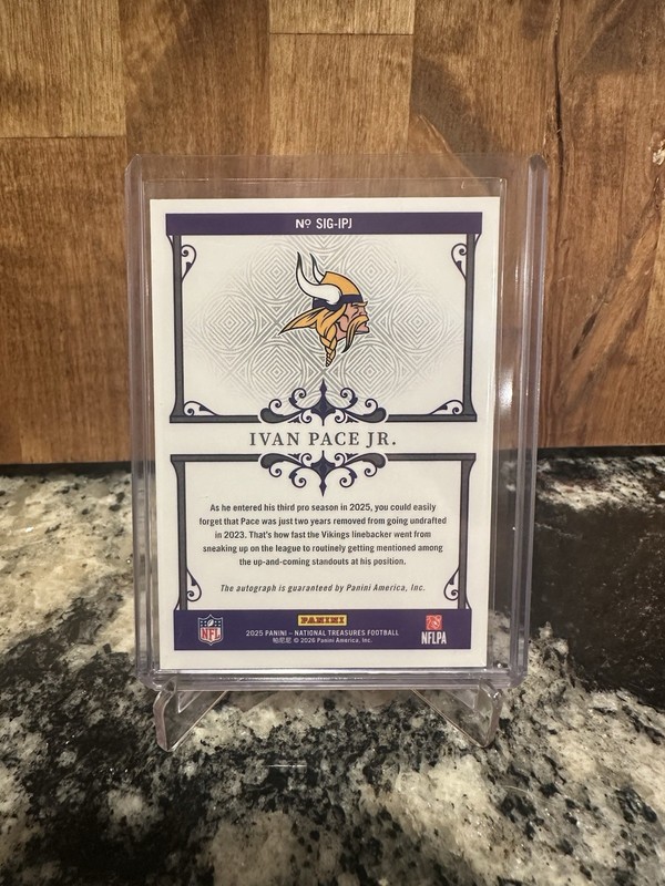2025 Panini National Treasures Football Ivan Pace Jr Signatures Auto /99 view 2