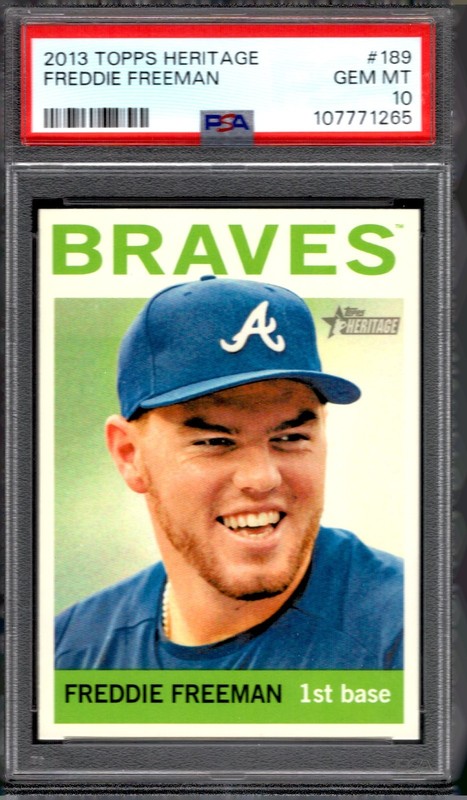 2013 Topps Heritage - Freddie Freeman BRAVE/DODGERS #189 PSA 10