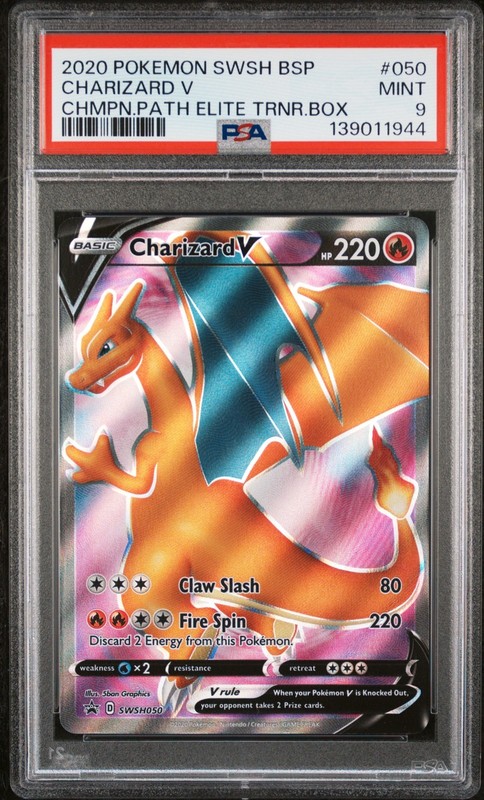 PSA 9 CHARIZARD V 050 CHAMPIONS PATH PROMO POKEMON MJ