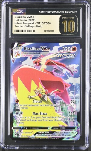 PRISTINE CGC 10 BLAZIKEN VMAX SILVER TEMPEST TG15 TRAINER GALLERY POKEMON
