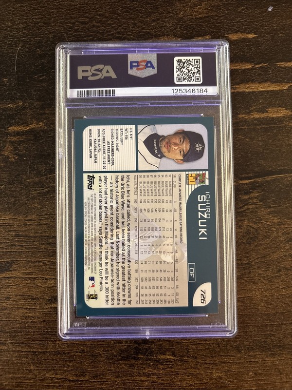 2001 Topps - Ichiro Suzuki #726 (RC) PSA 8 view 2