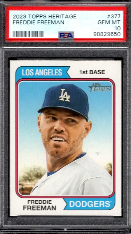 Freddie Freeman 2023 Topps Heritage #377  Centered Mint PSA 10