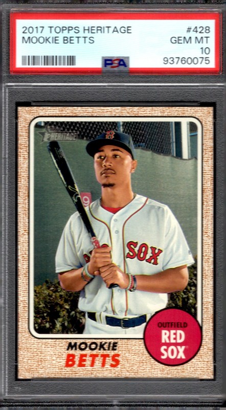 MOOKIE BETTS 2017 TOPPS HERITAGE #428 PSA 10 GEM LOW POP DODGERS / RED SOX