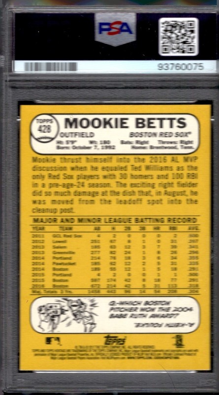 MOOKIE BETTS 2017 TOPPS HERITAGE #428 PSA 10 GEM LOW POP DODGERS / RED SOX view 2
