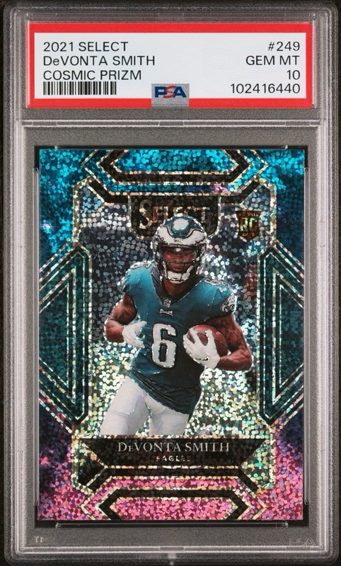 2021 Panini Select Cosmic Prizm Rookie PSA 10 #149 DeVonta Smith Eagles
