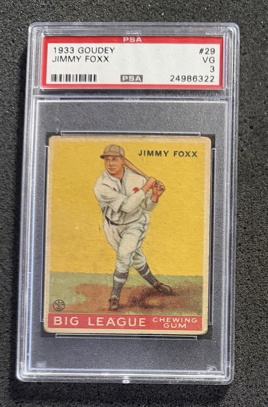 1933 Goudey - #29 Jimmy Foxx - PSA 3