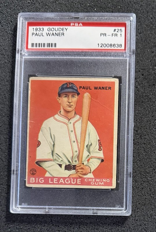1933 Goudey - #25 Paul Waner - PSA 1 view 1