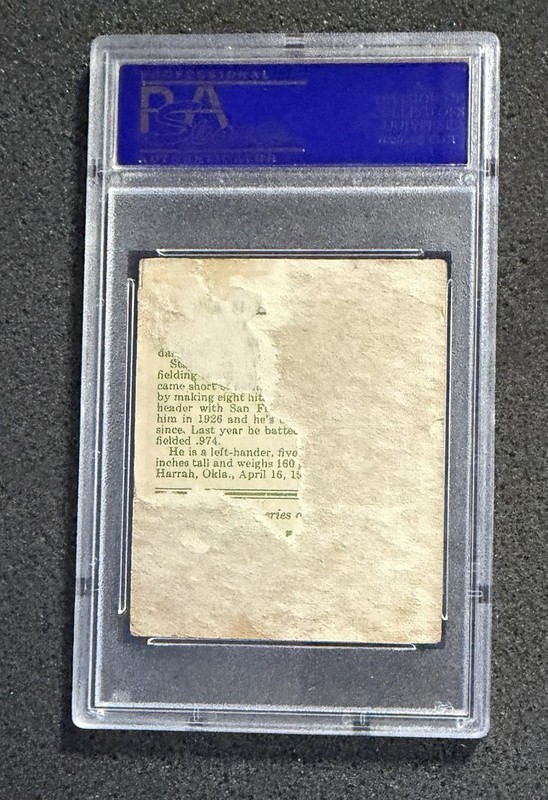 1933 Goudey - #25 Paul Waner - PSA 1 view 2