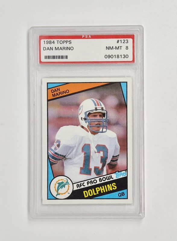 PSA GRADED 8 NMT - MINT ROOKIE 1984 Topps #123 Dan Marino Dolphins RC FOOTBALL 