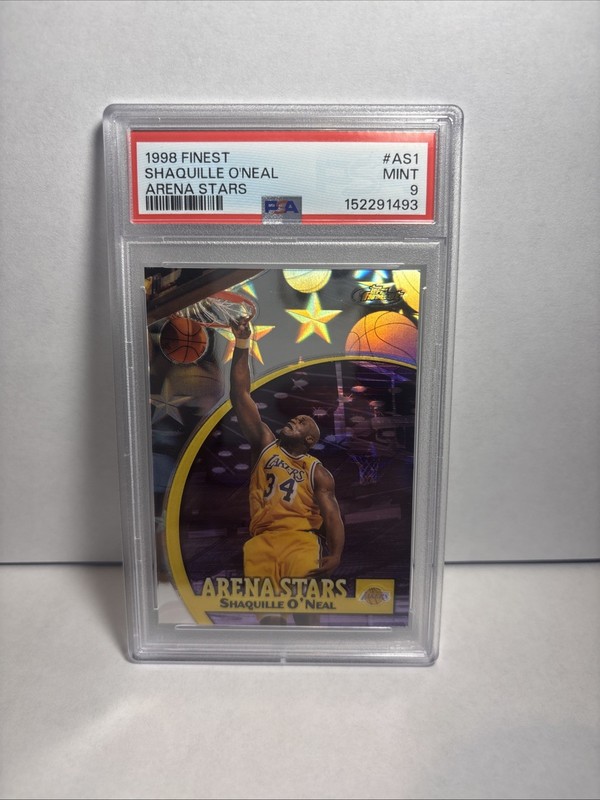 1998-99 Finest Arena Stars #AS1 Shaquille O’Neal Los Angeles Lakers HOF PSA 9