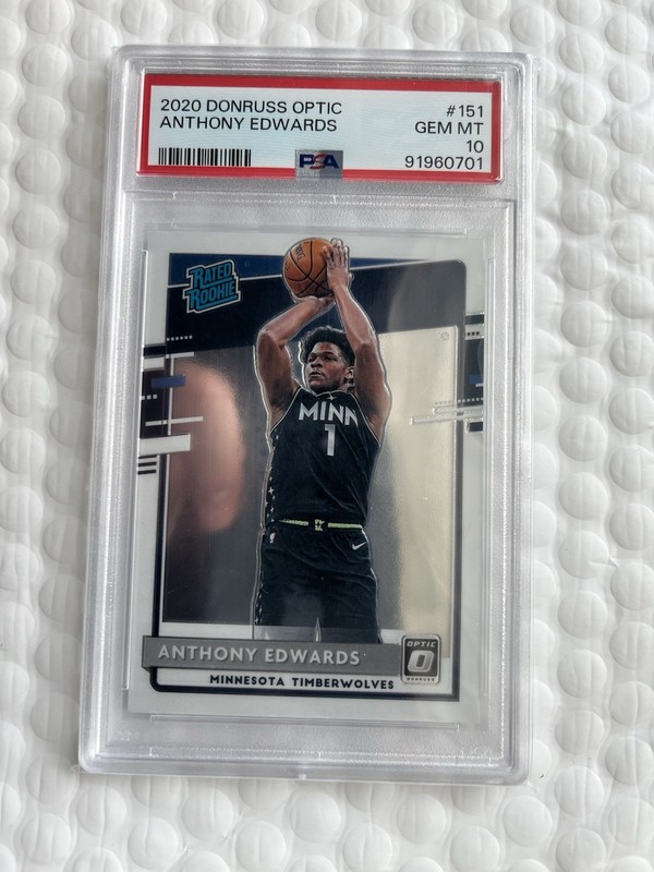 2020 Optic #151 Anthony Edwards PSA 10 Rated Rookie