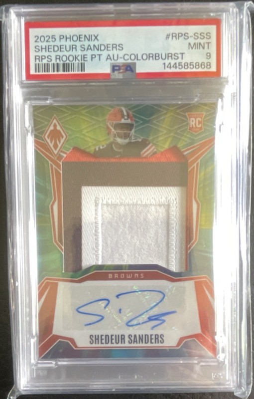 Panini 2025 Phoenix Shedeur Sanders RPS-SSS RPA Colorburst PSA 9 /25