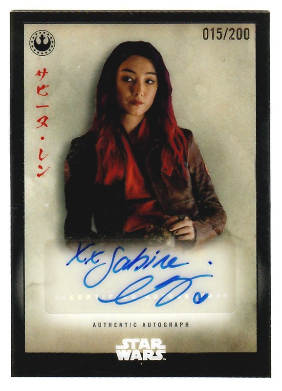 NATASHA LIU BORDIZZO SABINE WREN PSA 10 2025 Star Wars Meiyo Auto #A-LIU 015/200