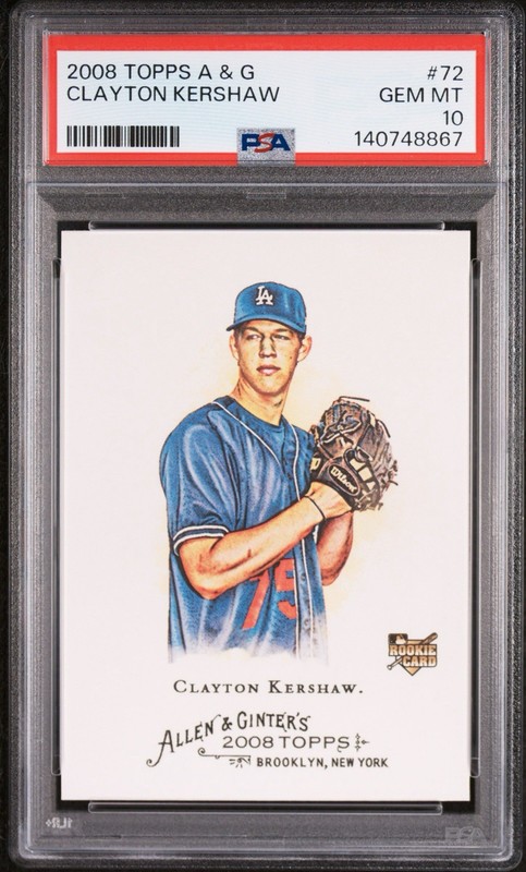 2008 Topps Allen & Ginter #72 Clayton Kershaw Rookie RC PSA 10 Dodgers