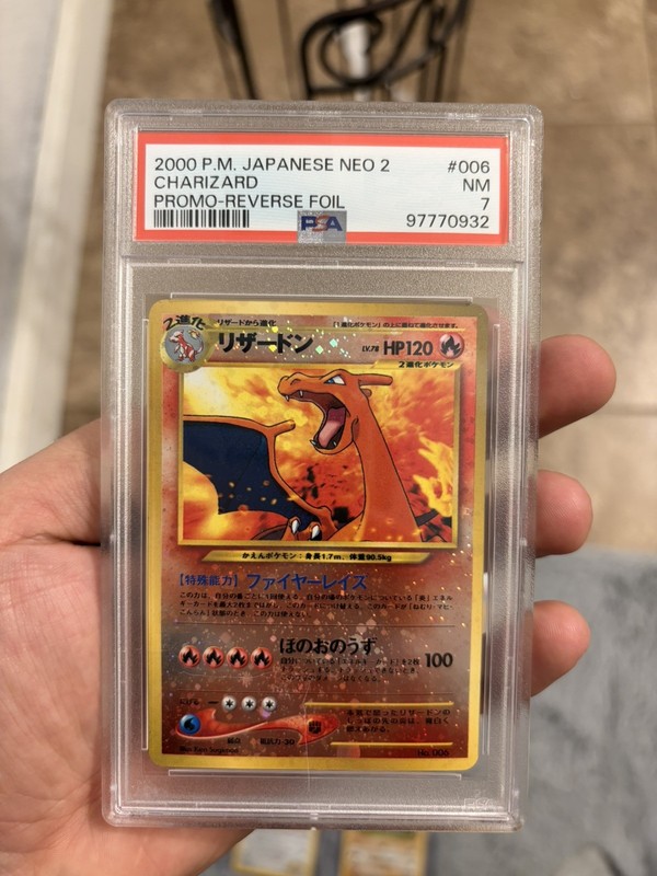 Charizard Japanese Neo 2 Promo Reverse Foil PSA 7