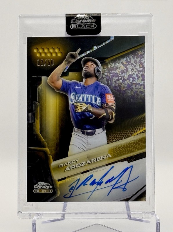 2026 Topps Chrome Black - Randy Arozarena  #CBA-RAR Auto Gold Refractor /50