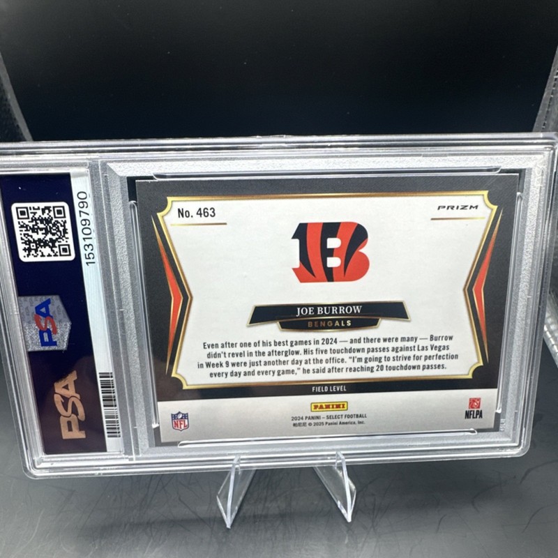Panini 2024 Select Joe Burrow Cosmic #463 PSA 10 Cincinnati Bengals view 2