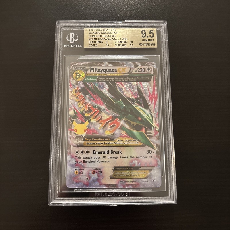 2021 POKEMON CELEBRATIONS CLASSIC COLL CONFETTO FOIL M RAYQUAZA EX BGS 9.5