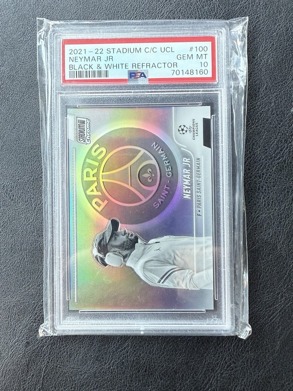 Neymar Jr PSA 10 2021-22 Topps Stadium Club Chrome UCL #100 B&W Refractor /299 