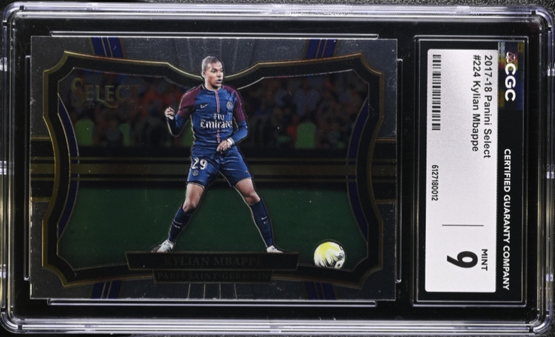 Kylian Mbappe 2017 Panini Select Rookie Card #224 PSG France CGC MINT 9