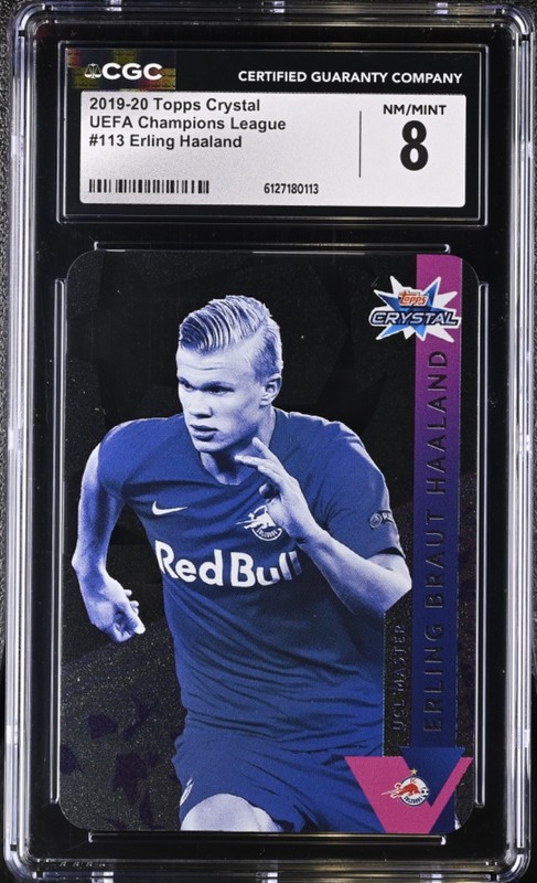 Erling Haaland 2019 Topps Crystal UEFA Champions League Rookie 113 CGC NM/MINT 8