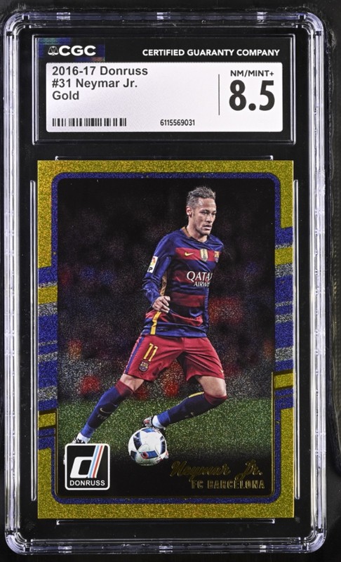 Neymar Jr 2016 Panini Donruss Gold #31 Barcelona CGC NM/MINT+ 8.5