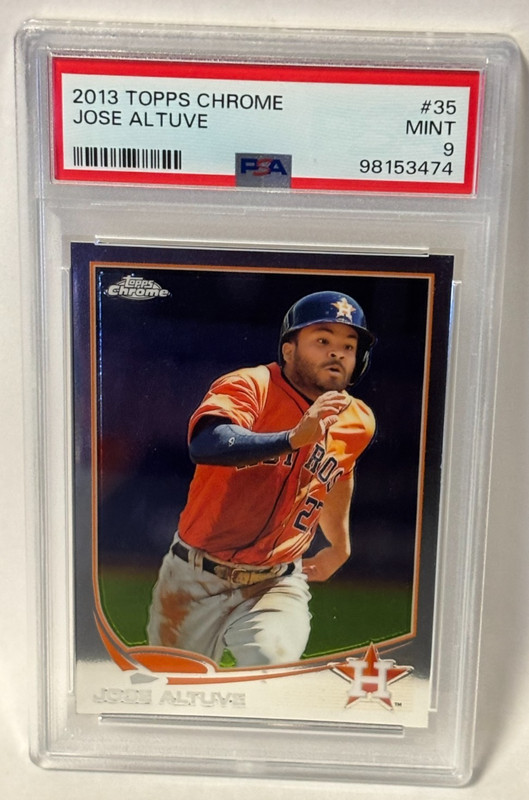 2013 Topps Chrome Baseball Jose Altuve #35 Graded PSA 9 Mint Houston Astros