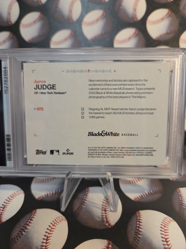 2025 Topps Black and White Baseball Aaron Judge #72 PSA 10 Gem Mint view 2