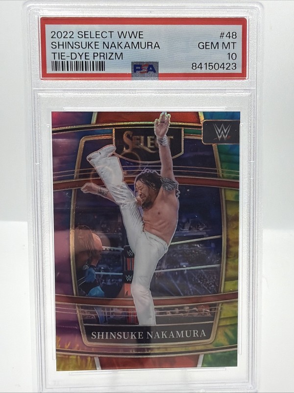 2022 Panini Select WWE- Concourse Shinsuke Nakamura #48 Tie-Dye Prizm /25 PSA 10
