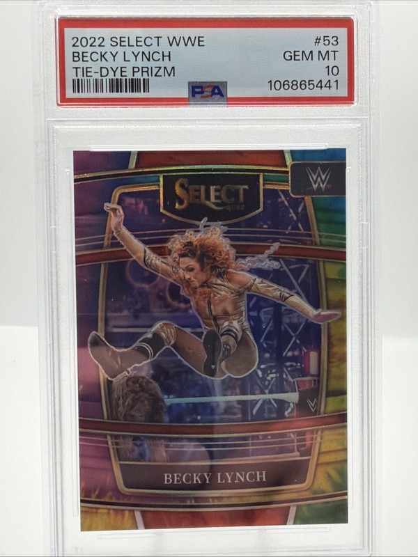 2022 Panini Select WWE - Concourse Becky Lynch #53 Tie-Dye Prizm /25 PSA 10