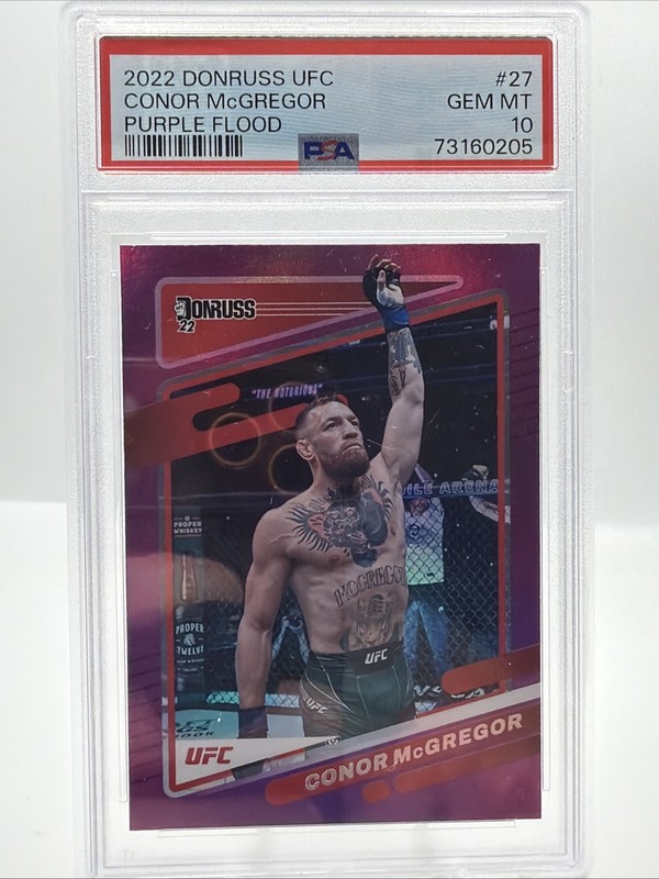 2022 Donruss UFC - Conor McGregor #27 Purple Flood PSA 10