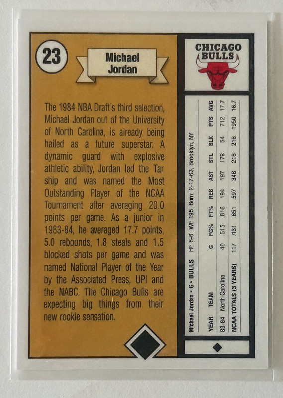 michael jordan rookie tribute custom card | 1989 upper deck inspired | cg-001 view 2