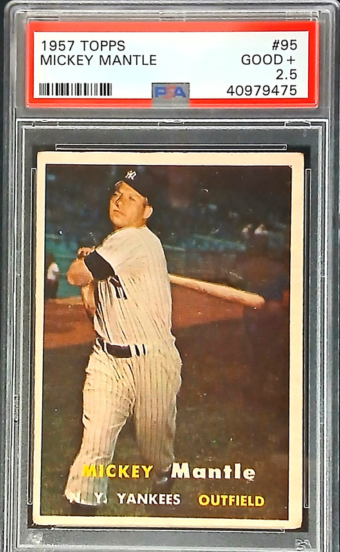 1957 Topps #95 Mickey Mantle PSA 2.5 Baseball Card Crease- Free