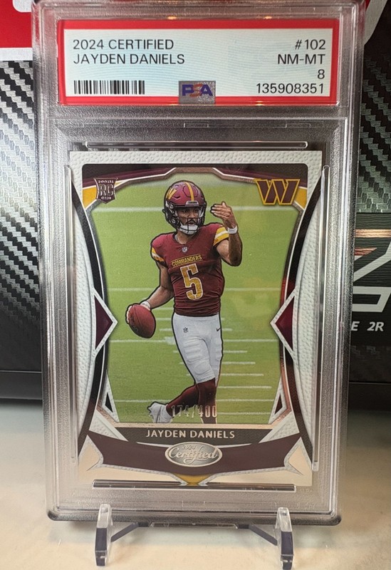 2024 Panini Certified - Rookies Jayden Daniels #102 White /400 (RC) PSA 8 NM-MT*