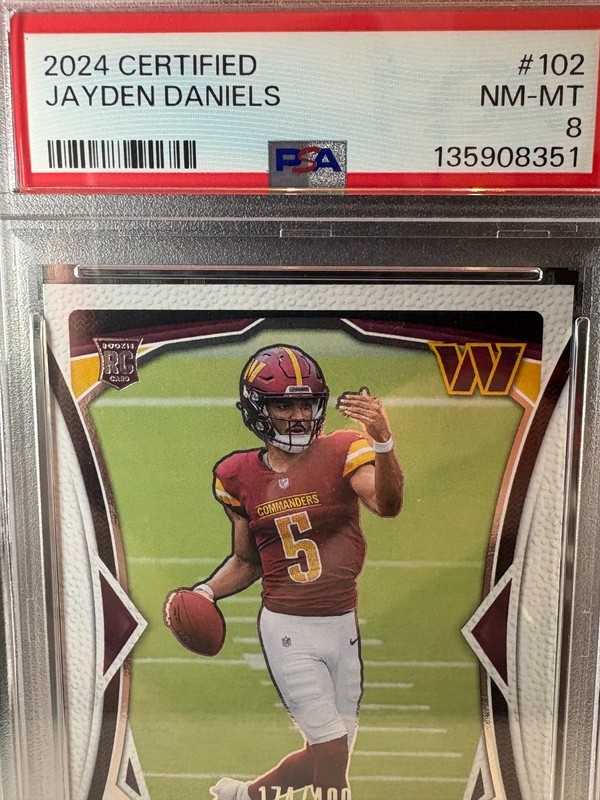 2024 Panini Certified - Rookies Jayden Daniels #102 White /400 (RC) PSA 8 NM-MT* view 2
