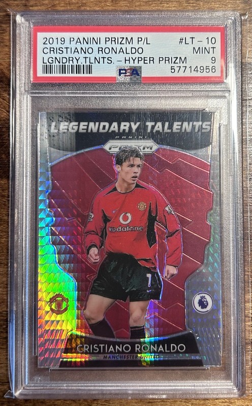 2019 Panini Prizm Cristiano Ronaldo Legendary Talents Hyper Prizm PSA 9