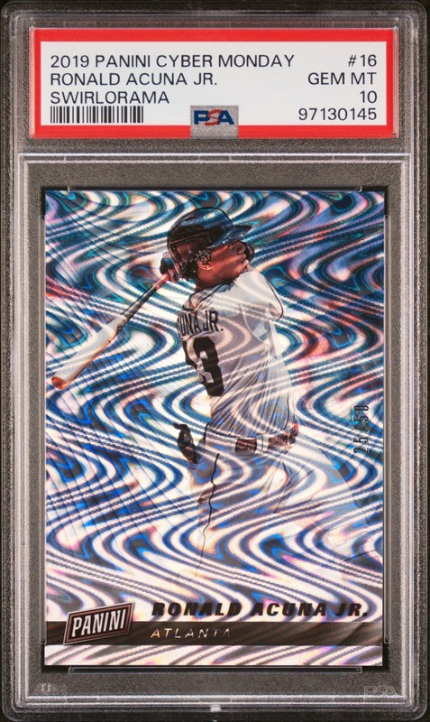 Ronald Acuna Jr 2019 Panini Cyber Monday Swirlorama  (PSA 10-Gem Mint) SSP 25/50