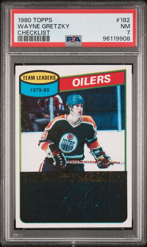 1980 Topps #182 Wayne Gretzky Checklist PSA 7 view 1